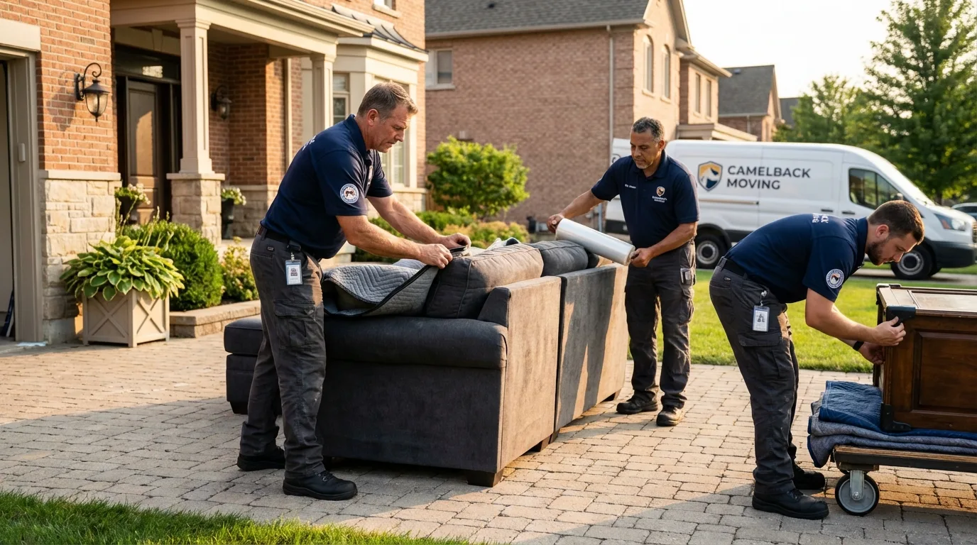 Large estate moving crew wrapping furniture in Koloa, HI