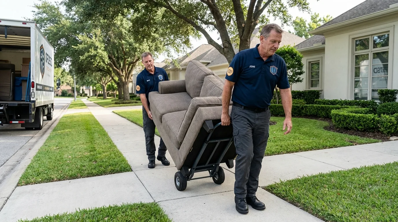 Local residential moving crew loading furniture in Koloa, HI
